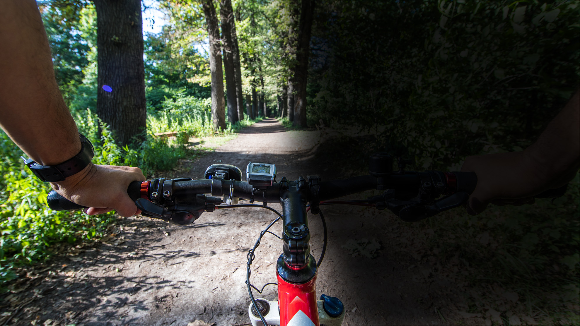 Simulation der Halbseitenblindheit aus der Sicht eine Fahrradfahrers