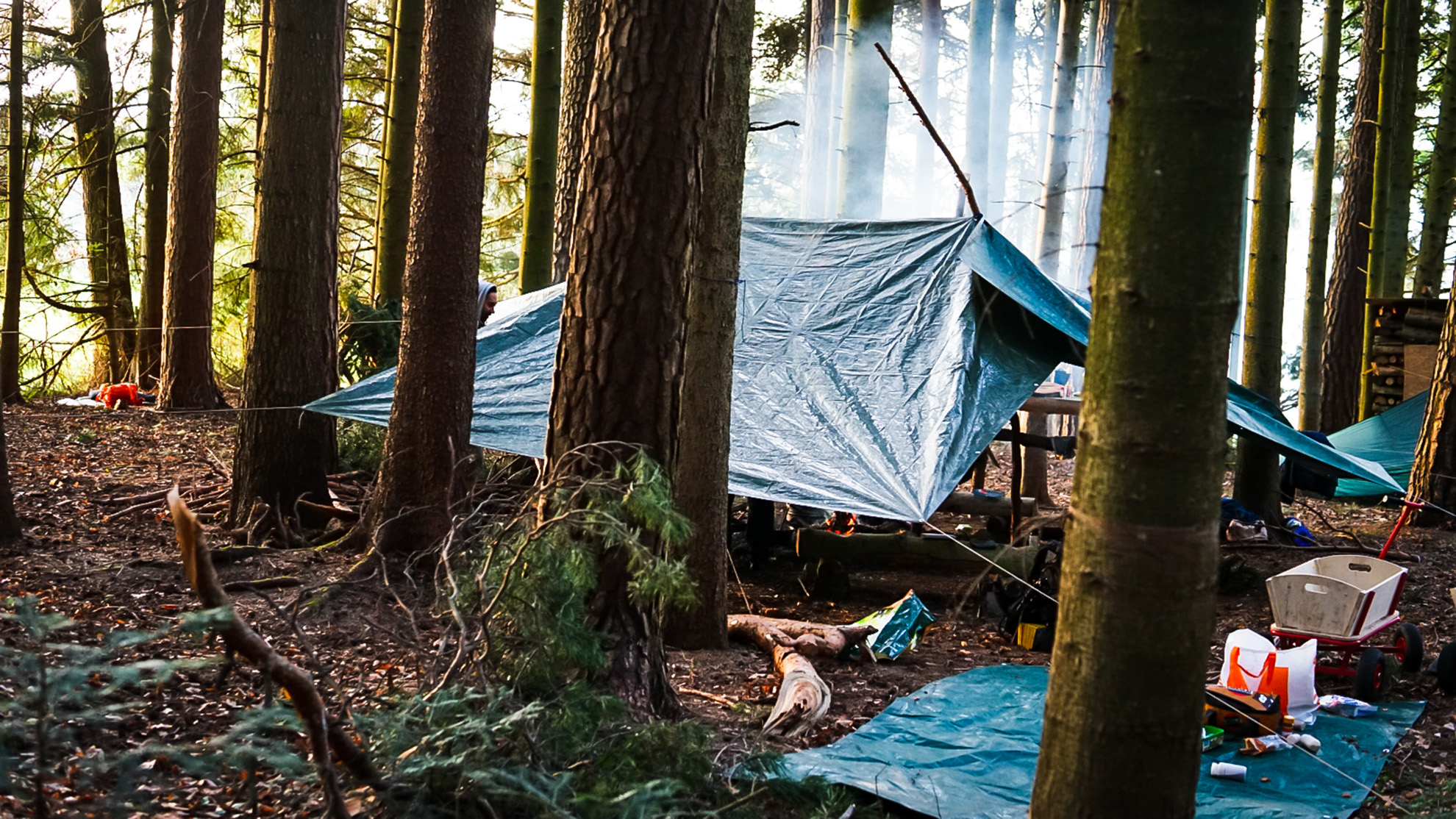 Zeltlager im Wald
